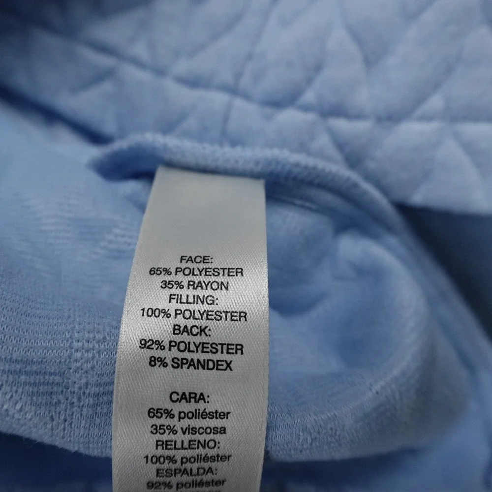 Chicos Jacket Womens Extra Large 3 Blue Outdoor Quilted Zip Coat Casual Preppy